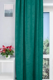 Ramon/280/21 - Bársonyos,sötét türkiz  jacquard sötétítő, dekorfüggöny egyedi méretre varrva