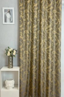 Marlon - Barna-bornz színű márvány mintás jacquard dekorfüggöny egyedi méretre varrva