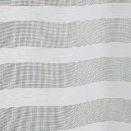 Alexandria - fehér csíkos jacquard függöny, ólomzsinóros egyedi méretre varrva
