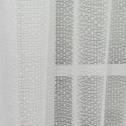 MACSKAÁLLÓ - Szórt apró rácsmintás, tört fehér (ekrü) színű jacquard függöny egyedi méretre varrva