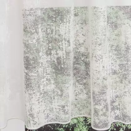 Szórt mintás, cirkás, ekrü színű, ólomzsinóros jacquard függöny egyedi méretre varrva