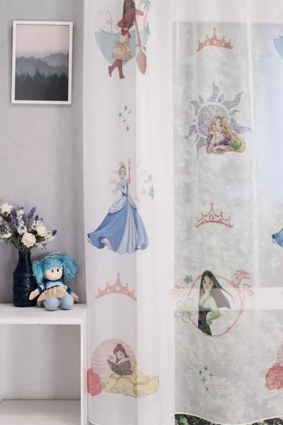 Disney hercegnős gyerekszobai voile függöny Princess/C/180/01