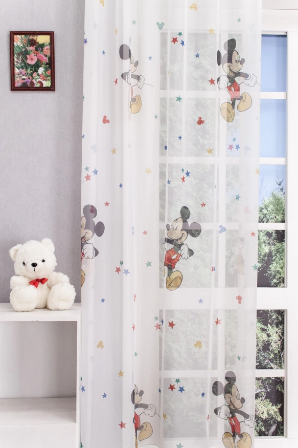 Miki egeres fényáteresztő gyerekszobai függöny, ólomzsinóros Mickey/c/285/04
