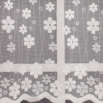 Ecrü elszórt virágmintás jacquard függöny egyedi méretre varrva