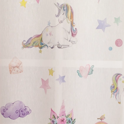 Rainbow - Unikornisos gyerekszobai fényáteresztő függöny egyedi méretre varrva