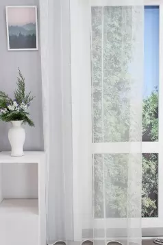Aster – fehér rugalmas jacquard függöny egyedi méretre varrva