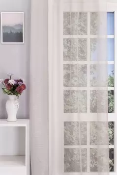 Caffe latte színű aprórács mintás jacquard függöny ólomzsinórral egyedi méretre varrva
