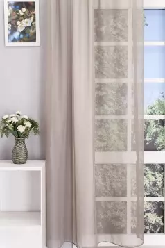 Charlotte-Cappuccino színű puha szálú krepp voile függöny egyedi méretre varrva