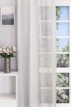 Charlotte-Platina színű, puha szálú krepp voile függöny egyedi méretre varrva