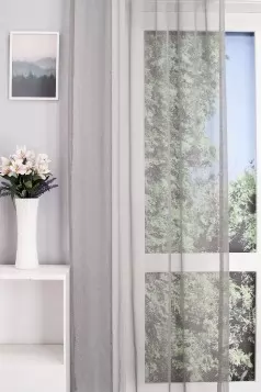 Yvonne - Antracit színű sablé függöny egyedi méretre varrva