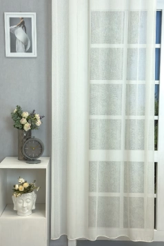 Rosemary - Ecrü színű selymes fényű jacquard függöny egyedi méretre varrva