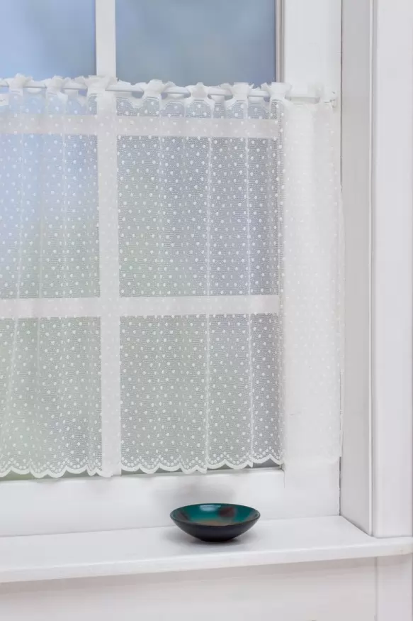 Kis pöttyös ekrü jacquard vitrázs függöny 1040266887