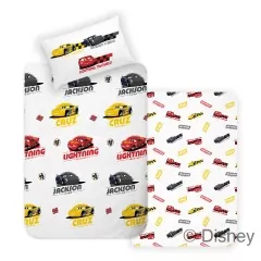 Disney: Cars/Verdák 2 részes, nyomott mintás 100% pamut ágyneműhuzat 140x200+50x70 cm méretben