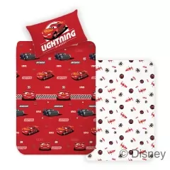 Disney: Cars/Verdák 2 részes, nyomott mintás 100% pamut ágyneműhuzat 140x200+50x70 cm méretben