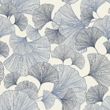 Ginkgo Breeze – kékes tónusú vlies tapéta, Rasch 407655