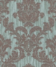 Zöld-bronz színű barokk mintás Vlies-vinyl tapéta, Maison Luxe 17721